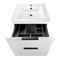 24 Inch Floating Bathroom Vanity, Ceramic Sink Top, 2 Drawers, Glossy White